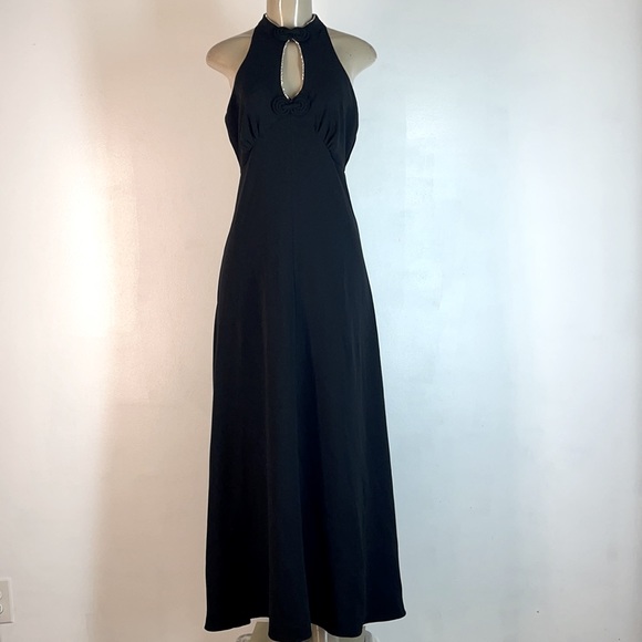 Julie Brown Malin Maxi Dress Bow Tie Black 2 - Picture 1 of 5